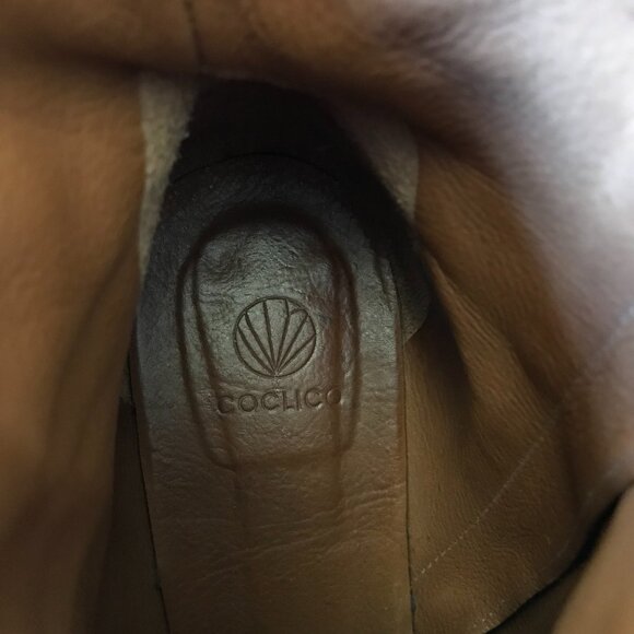 Coclico Juju Leather Boots Bootie Womens 38 8 Black Leather Block Heel Side Zip - Picture 10 of 12